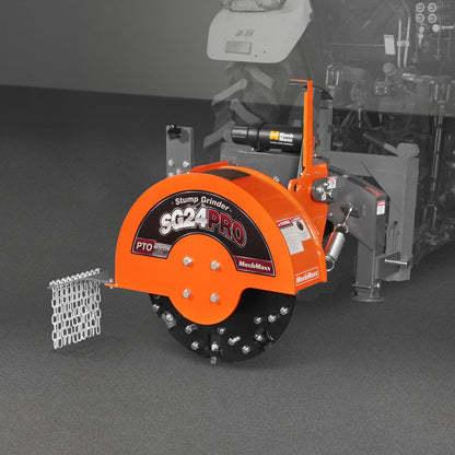 3-Point PTO Stump Grinder with 34 Carbide Teeth (PTO Shaft Included with Slip Clutch), for 15-45HP Tractor, SG24PRO