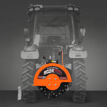 3-Point PTO Stump Grinder with 34 Carbide Teeth (PTO Shaft Included with Slip Clutch), for 15-45HP Tractor, SG24PRO
